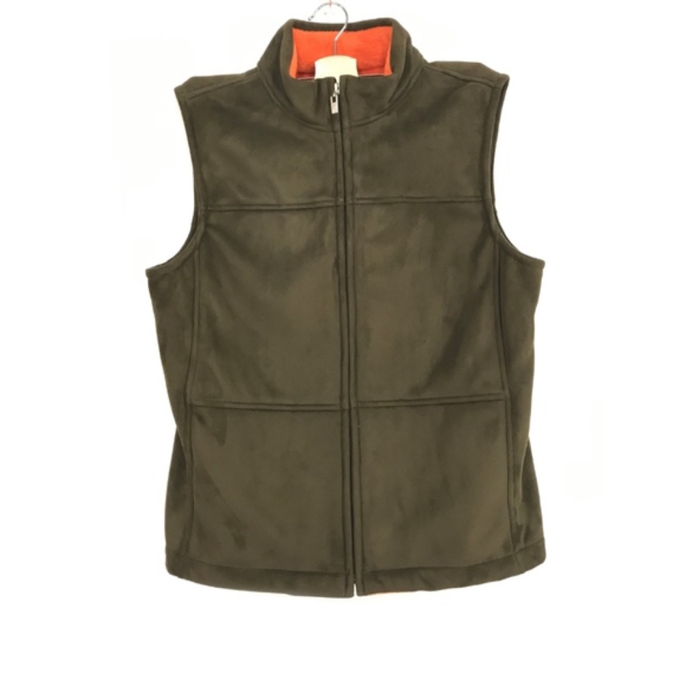 Green Hunter Jacket Faux Suede Orange Lined